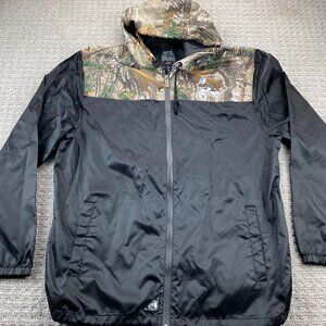 Metal MULISHA Camo Windbreaker Jacket Men 2XL Black Brown Full Zip Lightweight